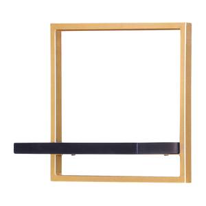 Open wandkast Harbin IV massief acaciahout - zwart acaciahout/goudkleurig - Breedte: 35 cm