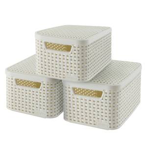 Boîtes de rangement Zilzie S (3 élém.) Matière plastique - Blanc vintage