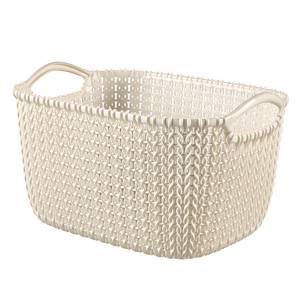 Opbergboxen Knit S (set van 3) Kunststof - Licht beige