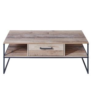 Tavolino da salotto Mooca Effetto legno usato / Antracite