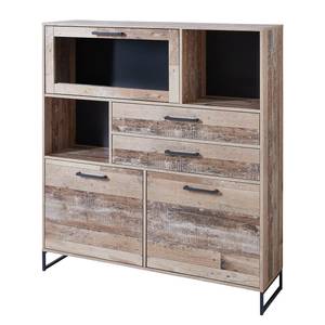 Highboard Mooca Altholz Hell Dekor / Anthrazit