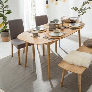 Houten eettafel FINSBY ovaal massief eikenhout