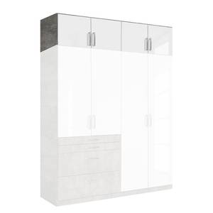 Modulo per armadio Homburg Bianco / Grigio pietra - Larghezza: 181 cm