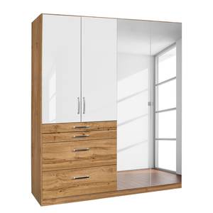 Armoire Homburg II Imitation chêne Wotan / Blanc alpin - Largeur : 181 cm - Avec portes miroir