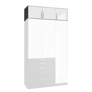 Rehausse pour armoire Homburg Blanc / Gris métallisé - Largeur : 136 cm