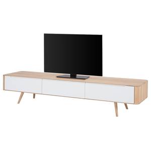 Tv-meubel Loca V deels massief wild eikenhout - Licht geoliede wild eikenhouten look - 225 x 55 cm