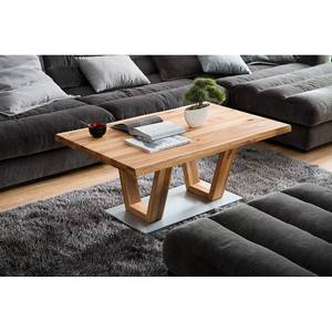 Couchtisch Jacare I Asteiche massiv / Metall - Eiche / Silber