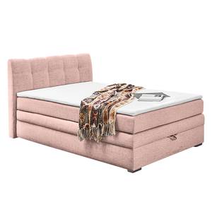 Lit boxspring Amelie Avec coffre de lit Tissu structuré - Rose vieilli