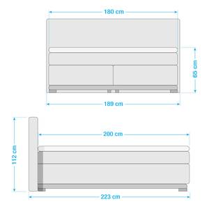 Lit boxspring Cervantes Gris clair - D2 souple