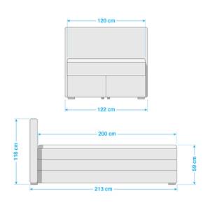 Boxspringbett Malvinas Anthrazit - 120 x 200cm