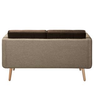 Sofa Croom I (2-Sitzer) Webstoff Fida / Samt Freda: Sand / Dunkelbraun