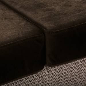 Sofa Croom I (2-Sitzer) Webstoff Fida / Samt Freda: Sand / Dunkelbraun