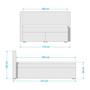 Boxspring Malvinas Oud pink - 160 x 200cm