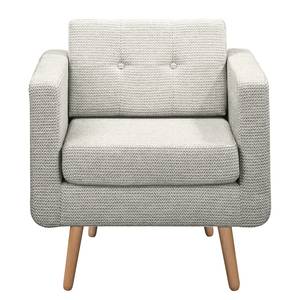 Fauteuil Croom microvezel - Geweven stof Fida: Wit - Zonder hocker