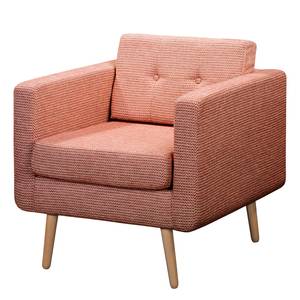 Fauteuil Croom microvezel - Geweven stof Fida: Oud pink - Zonder hocker