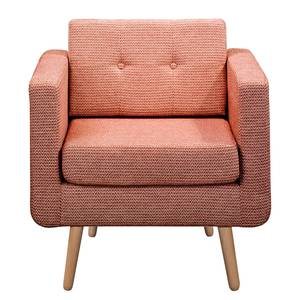 Fauteuil Croom microvezel - Geweven stof Fida: Oud pink - Zonder hocker