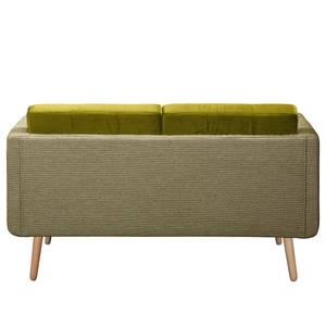 Canapé Croom I (2 places) Microfibre - Tissu Fida / Velours Freda: Beige vert / Vert olive