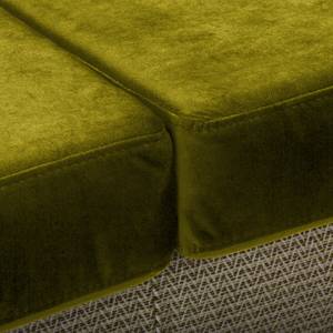 Sofa Croom I (2-Sitzer) Webstoff Fida / Samt Freda: Beigegrün / Olivgrün