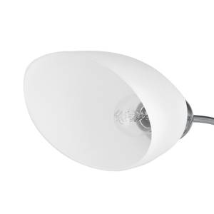 Plafondlamp Viletta II Melkglas/staal - 5 lichtbronnen - Zilver
