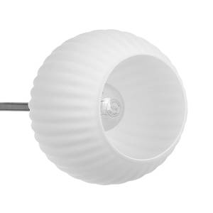 Plafondlamp Pavia I Melkglas/staal - 3 lichtbronnen - Zilver