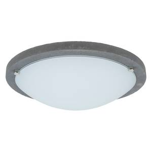 LED-plafondlamp Rocky Melkglas/beton - 1 lichtbron