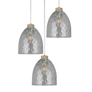Hanglamp Aura II Glas/massief eikenhout - 3 lichtbronnen
