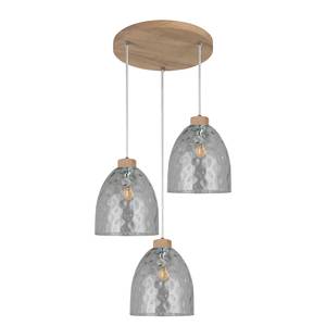 Hanglamp Aura II Glas/massief eikenhout - 3 lichtbronnen