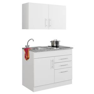 Single-Küchenzeile Toronto Weiß - Breite: 100 cm - Glaskeramik