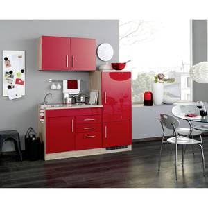 Küchenzeile Toronto I Hochglanz Rot - Breite: 160 cm - Kochplatte