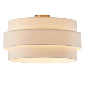 Deckenleuchte Ella Leinen / Eisen - 1-flammig - Beige