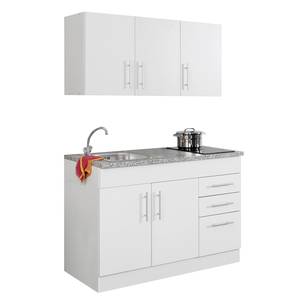 Single-Küchenzeile Toronto Weiß - Breite: 120 cm - Glaskeramik