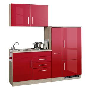 Küchenzeile Toronto II Hochglanz Rot - Breite: 190 cm - Kochplatte