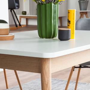 Table extensible LINDHOLM extensible - Chêne partiellement massif - Blanc - 120 x 90 cm