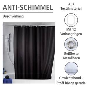 Anti-Schimmel Duschvorhang Pococi Webstoff - Schwarz