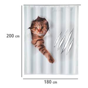 Douchegordijn Cute Cat Meerkleurig - Textiel - 180 x 200 cm
