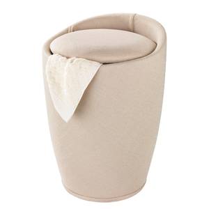 Panier à linge / Tabouret Candy I Matière plastique / Tissu - Beige