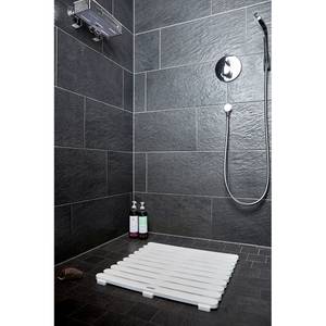 Caillebotis douche Lommel 100 % vinyle - Blanc