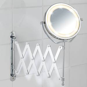 LED Kosmetikspiegel Brolo Silber - Glas - Metall - 19 x 39 x 45 cm