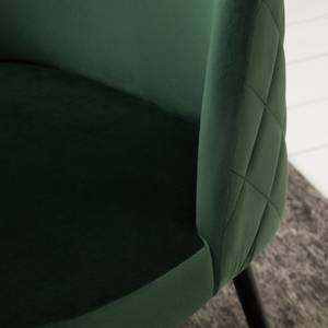 Gestoffeerde stoelen Farum Fluweel/staal - zwart - Velours Zala: Groen - Stoel