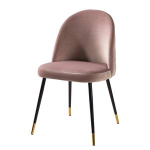 Gestoffeerde stoelen Farum Fluweel/staal - zwart - Velours Zala: Oud pink - Stoel
