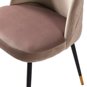 Chaise capitonnée Farum Velours / Acier - Noir - Velours Zala: Rose vieilli - 1 chaise