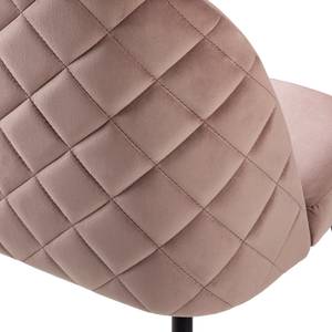 Gestoffeerde stoelen Farum Fluweel/staal - zwart - Velours Zala: Oud pink - Stoel