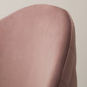 Gestoffeerde stoelen Farum Fluweel/staal - zwart - Velours Zala: Oud pink - Stoel