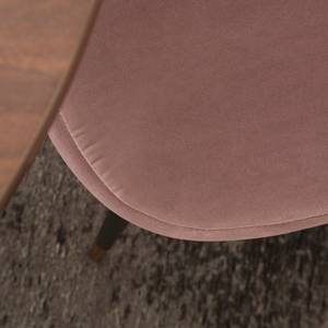 Chaise capitonnée Farum Velours / Acier - Noir - Velours Zala: Rose vieilli - 1 chaise