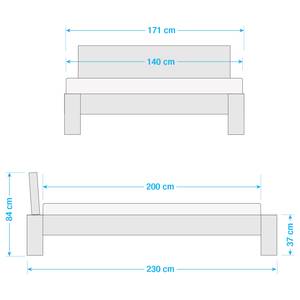 Massief houten bed Morton I Massief moeraseikenhout - 140 x 200cm