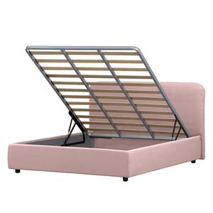 Gestoffeerd bed Chiara I geweven stof in fluwelen look - Mauve - 140 x 200cm - 1 opbergruimte