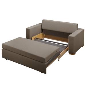 Schlafsofa LATINA Basic Webstoff - Webstoff Sari / Webstoff Habren: Taupe / Beige-Taupe - Breite: 153 cm