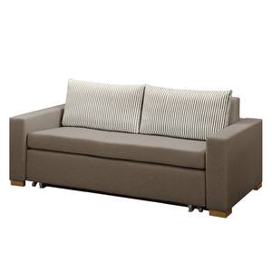 Schlafsofa LATINA Basic Webstoff - Webstoff Sari / Webstoff Habren: Taupe / Beige-Taupe - Breite: 193 cm