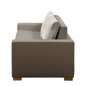 Slaapbank LATINA Basic Geweven stof - Geweven stof Sari / Geweven stof Habren: Taupe / Beige-Taupe - Breedte: 193 cm