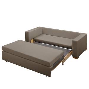 Slaapbank LATINA Basic Geweven stof - Geweven stof Sari / Geweven stof Habren: Taupe / Beige-Taupe - Breedte: 193 cm